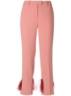 Incotex Cropped Fringed Trousers - Pink & Purple