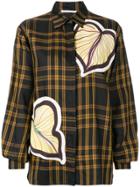 Marco De Vincenzo Plaid Print Shirt With Leaf Appliqués - Brown