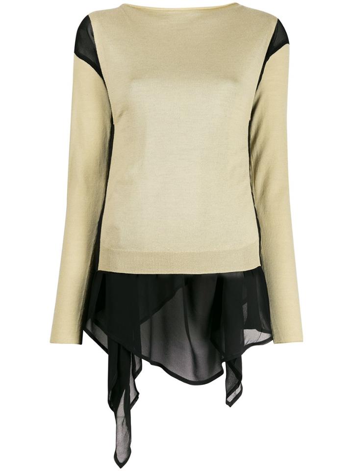 Pierantoniogaspari Contrasting-hem Layered Jumper - Neutrals