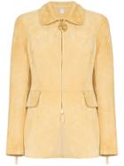 Burberry Tiverton Zipped Suede Jacket - Yellow