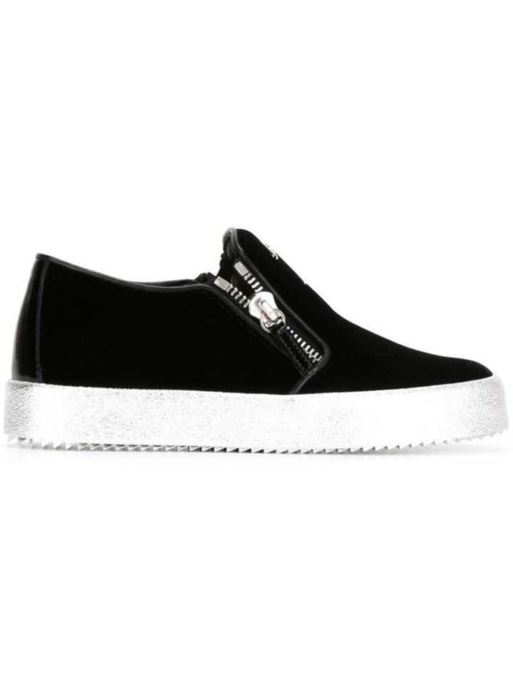 Giuseppe Zanotti Design Eve Slip-on Sneakers, Women's, Size: 37, Black, Velvet/rubber/leather
