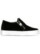 Giuseppe Zanotti Design Eve Slip-on Sneakers, Women's, Size: 37, Black, Velvet/rubber/leather