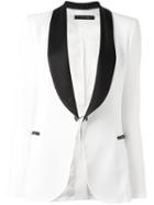Elie Saab Contrast Blazer, Women's, Size: 40, White, Acetate/rayon/cupro/polyester