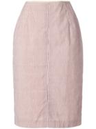 Jean Paul Gaultier Vintage Striped Pencil Skirt - Nude & Neutrals