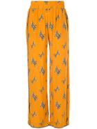 Baum Und Pferdgarten Cheetah Print Straight Leg Trousers - Yellow &