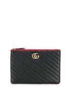 Gucci Quilted Leather Gg Clutch - Black