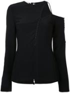 Antonio Berardi Asymmetric Cut Out Top - Black