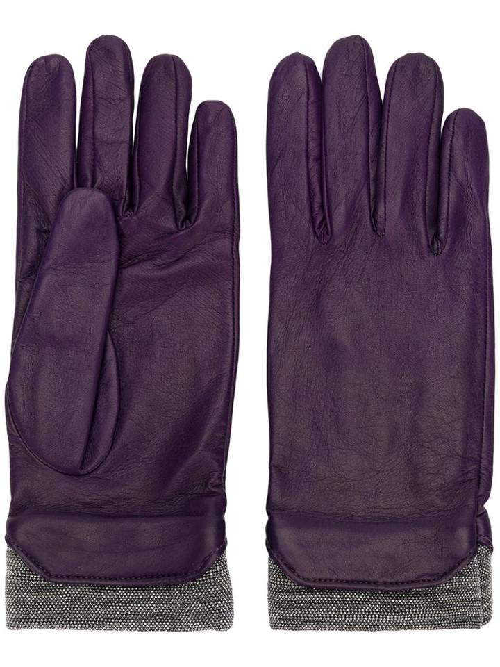Fabiana Filippi Embellished Gloves - Pink & Purple