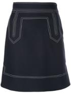 Khaite Contrast Stitch Skirt - Blue