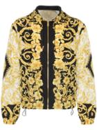 Versace Baroque Print Hooded Jacket - Black