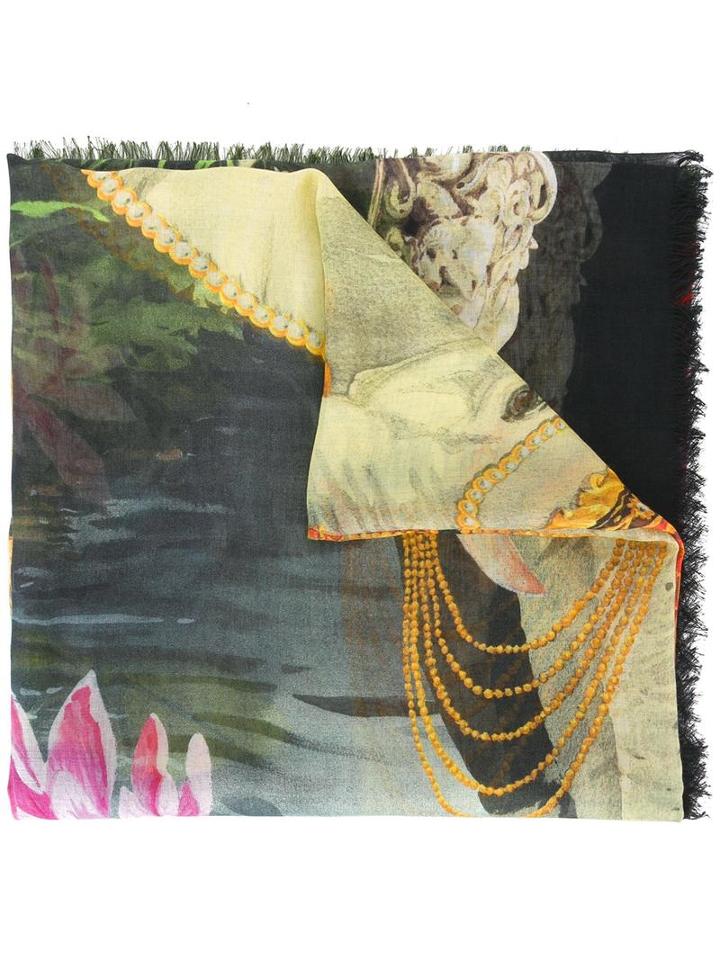 Gucci Water Lilies Print Scarf, Women's, Modal/silk