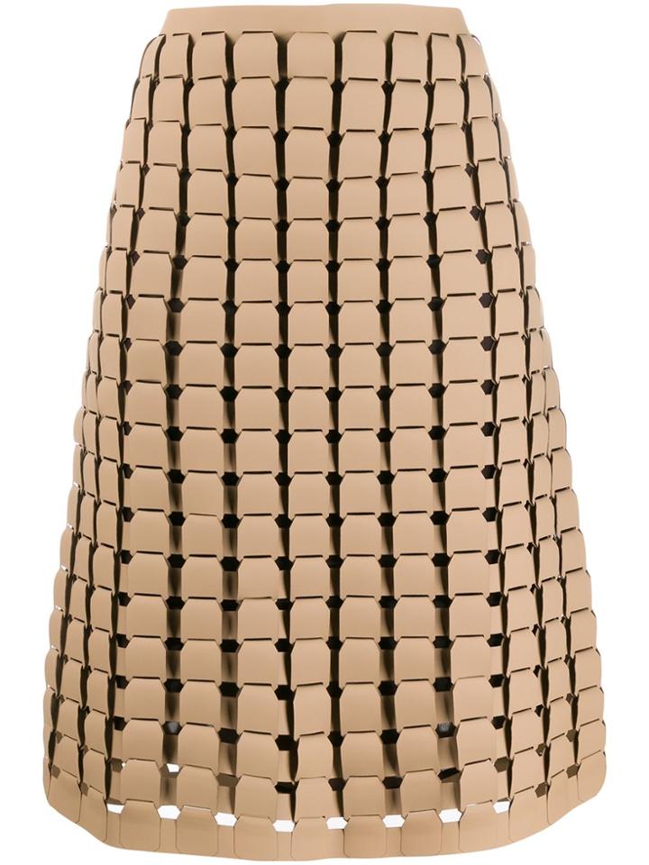 Bottega Veneta Chainmail Effect A-line Skirt - Neutrals