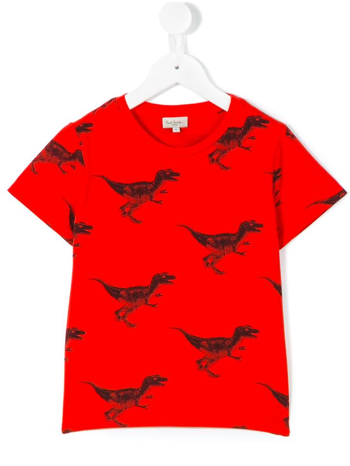 Paul Smith Junior - T-rex Print T-shirt - Kids - Cotton - 4 Yrs, Toddler Boy's, Red