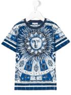 Dolce & Gabbana Kids - Majolica Sun Print T-shirt - Kids - Cotton - 10 Yrs, Blue