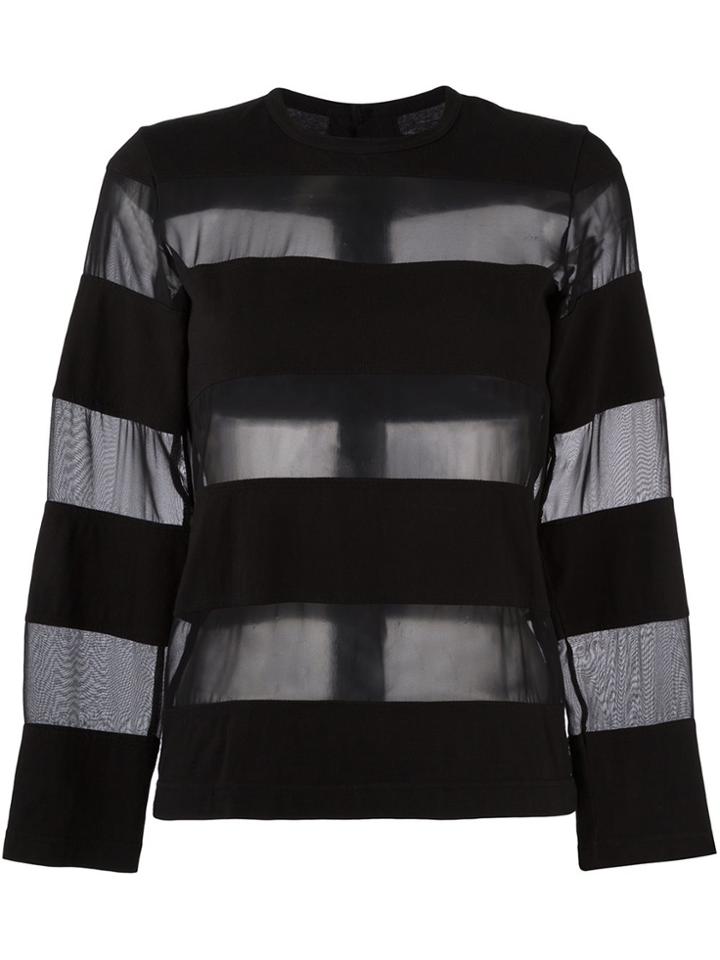 Comme Des Garçons Vintage Sheer Stripe Jumper - Black