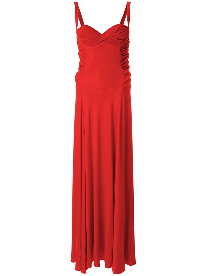 Versace Vintage Side Slit Gown - Red