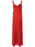 Versace Vintage Side Slit Gown - Red