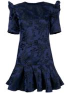 C/meo Felted Floral Puff Sleeve Dress - Blue
