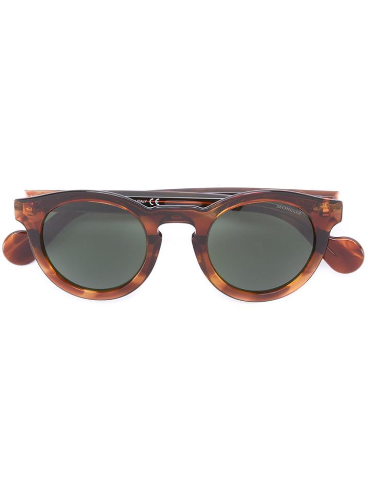 Moncler Eyewear Tortoiseshell Round Frame Sunglasses - Brown