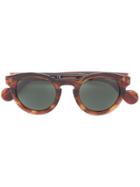Moncler Eyewear Tortoiseshell Round Frame Sunglasses - Brown