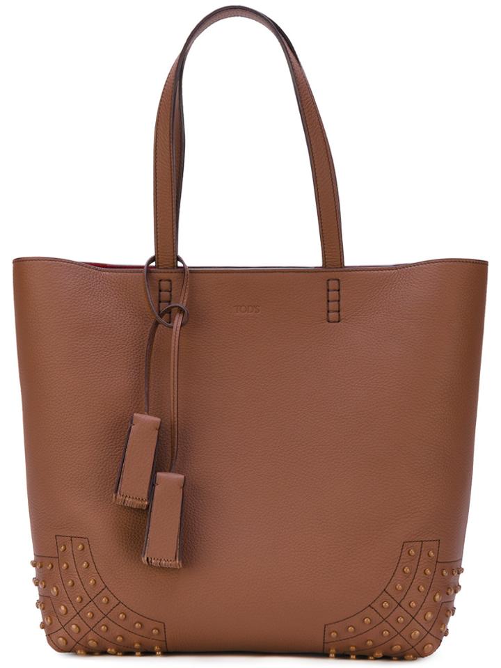 Tod's Embossed Detailing Shopping Bag - Brown