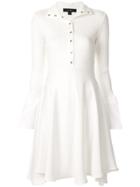 Ellery Ls High-neck Flared Dress - White