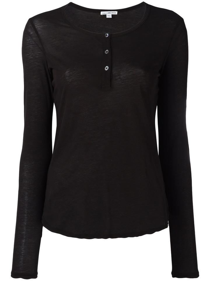 James Perse Henley T-shirt, Women's, Size: Iii, Black, Cotton