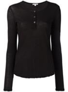 James Perse Henley T-shirt, Women's, Size: Iii, Black, Cotton
