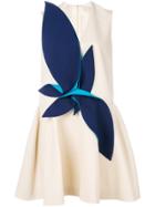 Delpozo Draped Appliqué Flared Dress - Nude & Neutrals
