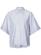 Caroline Constas Striped Short Sleeve Shirt - Blue