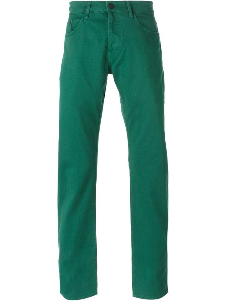 Kenzo Straight Leg Jeans, Men's, Size: 29, Green, Cotton/spandex/elastane