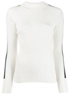 N.peal Side Stripe Sweater - White