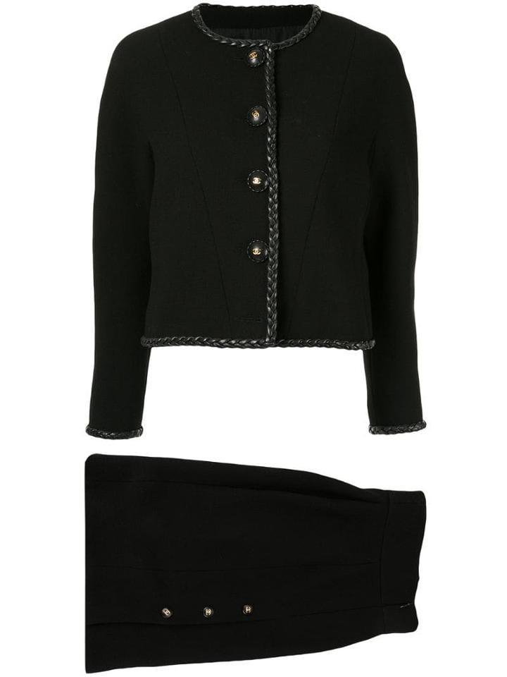 Chanel Pre-owned Braided Trim Suit - Black