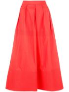 Co Draped Long Pleated Skirt - Red