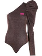 Gcds Asymmetric Bodysuit - Brown