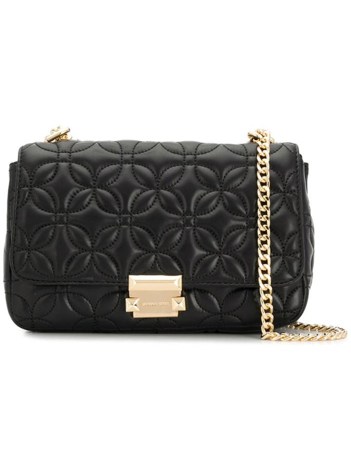 Michael Michael Kors Sloan Floral Quilted Shoulder Bag - Black
