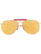 Thom Browne Aviator Sunglasses, Men's, Grey, Metal