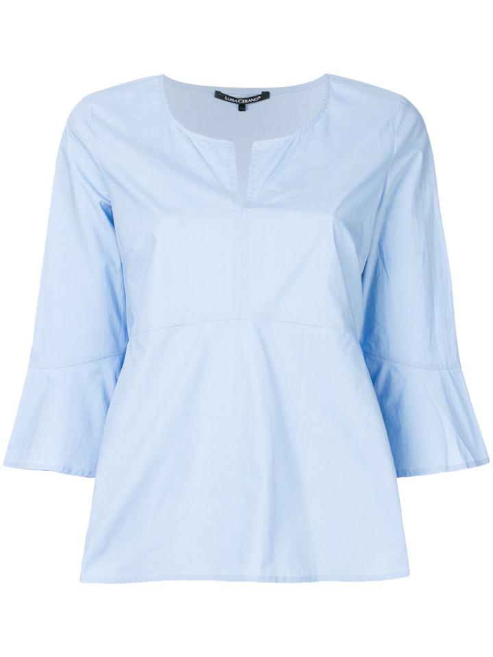 Luisa Cerano Flared Blouse - Blue
