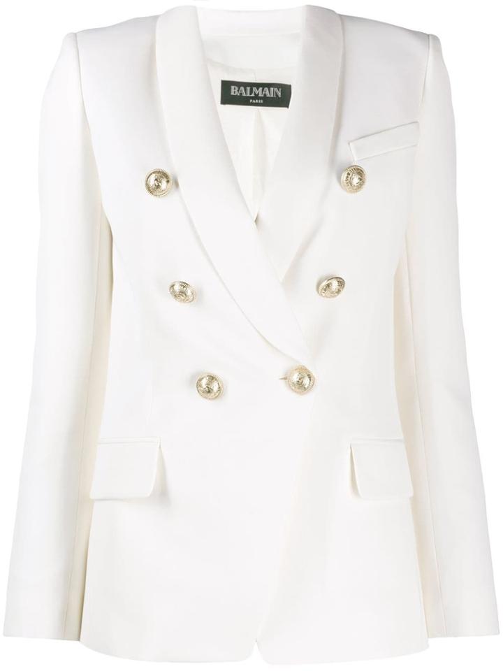 Balmain Decorative Button Blazer - White