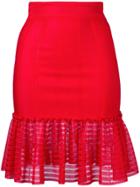 Alexander Mcqueen Sheer Panel Skirt - Red