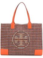 Tory Burch Glenn Plaid Tote - Orange
