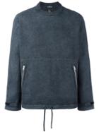 Stone Island Shadow Project Zipped Pockets Sweatshirt, Men's, Size: Small, Grey, Cotton/spandex/elastane