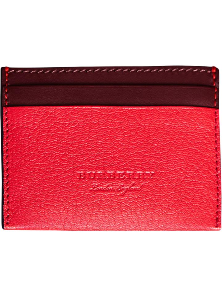 Burberry Two-tone Card Case - Red