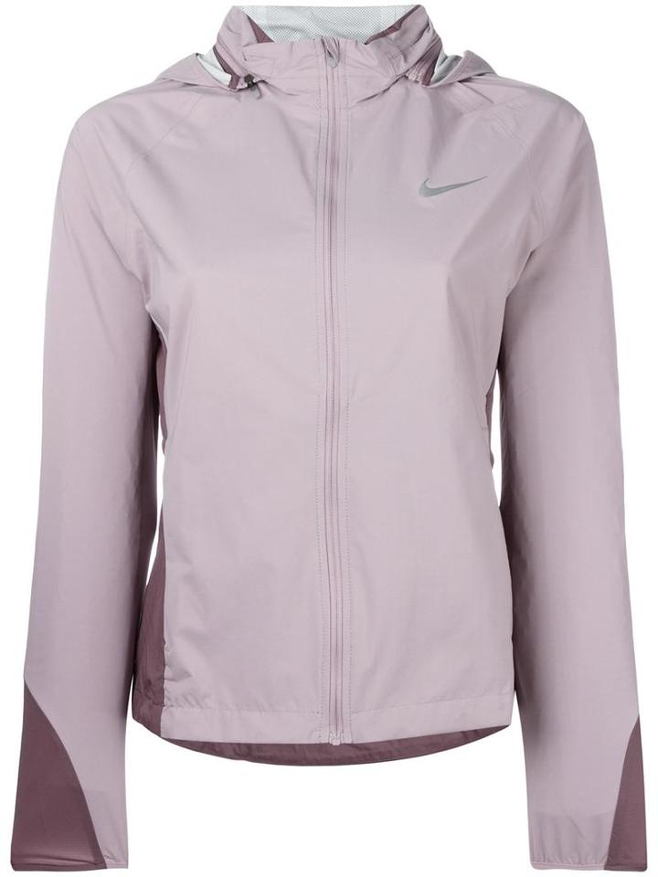 Nike Nike Shield Running Jacket, Women's, Size: Large, Pink/purple, Nylon/polyester