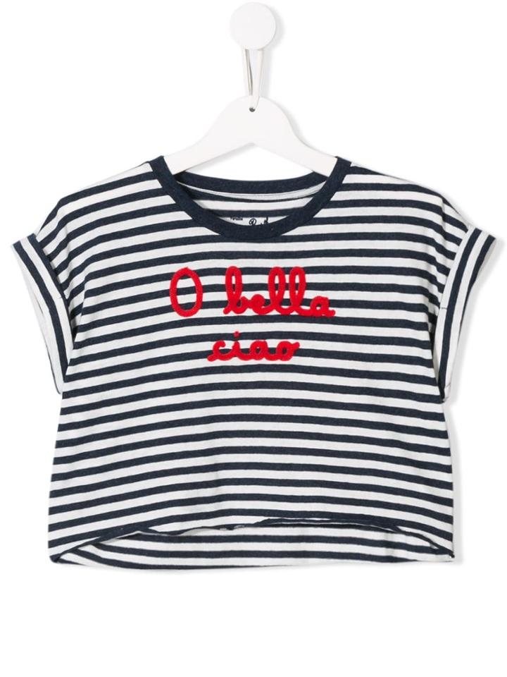 Mc2 Saint Barth Kids Graphic Print Cropped T-shirt - White