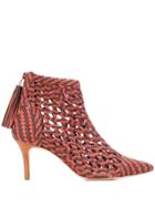 Ulla Johnson Selene Braided Leather Ankle Boots - Red
