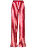 Aviù Striped Wide Leg Trousers - Red