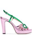 Gucci Metallic Pink 105 Slingback Sandals