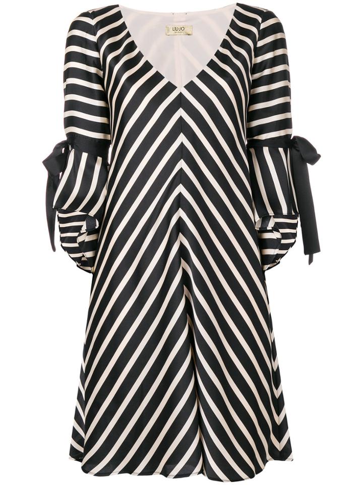 Liu Jo Striped Flared Dress - Black