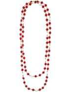 Chanel Vintage Double Strand Gripoix Necklace, Women's, Red